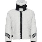 Derimod Meribel Kadın Beyaz Siyah Çizgi Detaylı Teddy Mont 24WGD5205FF - XS