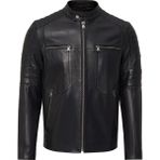 Derimod Morant Erkek Siyah Hakim Yaka Deri Ceket 24WGF6554VE - XL