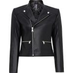Derimod Nova Kadın Siyah Biker Kısa Deri Ceket 25SGD5296VE - L