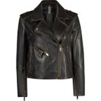 Derimod Oxford Kadın Siyah Biker Deri Ceket 26SGD5232JW