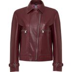 Derimod Paloma Kadın Bordo Kısa Oversize Biker Deri Ceket 25WGD5608VE