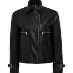 Derimod Paloma Kadın Siyah Kısa Oversize Biker Deri Ceket 25WGD5608VE - 2XL