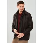 Derimod Roberto Erkek Kahverengi Çift Yakalı Deri Ceket 18WGD6313D2 - 2XL