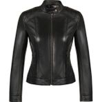 Derimod Sandy Kadın Siyah Hakim Yaka Kısa Deri Ceket 26SGE56781M - L