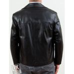 Derimont Deri Erkek Siyah Deri Ceket Klasik Harrington - 2XL