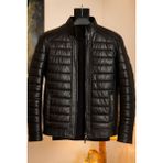 DERİMONTAYA Hakiki Şişme Erkek Deri Mont Ceket - 001-Siyah - 3XL