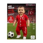 derin baby %100 Pamuk Kısa Kollu Düğmeli Türkiye Milli Takım Alt Üst Erkek Kız Unisex Bebek Çocuk Pijama Takımı