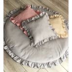 Derin Boutique Fırfırlı Oyun Matı ve Yastık Seti Gri - 100 x 100 cm
