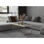 Derin Orta Sehpa, Masa, Kare Sehpa , Zigon Sehpa Traverten-Kum Rengi Metal Ayak - TRAVERTEN KUM RENGİ DEMİR