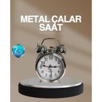 Derin Stok Dekoratif Yuvarlak Gümüş Sessiz Işıklı Masa Üstü Çalar Saat Alarmlı ve Tasarım