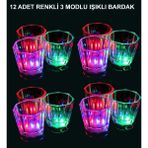 Derin Stok LED Işıklı Eğlence Bardakları - 3 Modlu Renk Değiştiren Bardak 12 Adet - 00