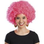 Derin Stok Pembe Renk Kıvırcık Afro Bonus Peruk - Seçenek