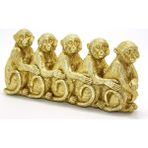 Derin Stok Polyester 5 Maymun Biblo Dekoratif Hediyelik