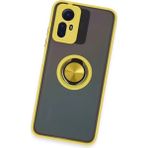 Derin Stok Redmi Note 12S Kılıf Montreal Yüzüklü Silikon Kapak - Sarı
