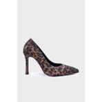 Derinet Damla Taşlı Kadın Stiletto - Leopar