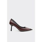 Derinet Topuklu Kadın Stiletto - Bordo Croco