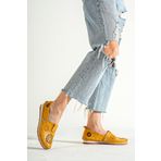 Deripabuc DP16-0066 Hakiki Deri Sarı Kadın Deri Casual Ayakkabı