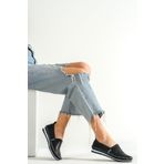 Deripabuc DP16-0066 Hakiki Deri Siyah Kadın Deri Casual Ayakkabı