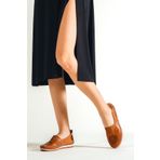 Deripabuc DP16-0066 Hakiki Deri Taba Kadın Deri Casual Ayakkabı