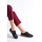 Deripabuc DP16-0067 Hakiki Deri Siyah Kadın Deri Casual Ayakkabı