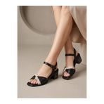 Deripabuc Hakiki Deri Siyah Silver Kadın Deri Sandalet DP06-12119