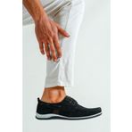 Deripabuc MRD15-3003 Hakiki Deri Siyah Nubuk Erkek Casual Ayakkabı