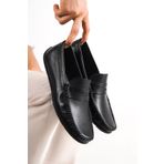 Deripabuc MRD23-0111 Hakiki Deri Siyah Erkek Deri Casual Ayakkabı