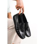 Deripabuc MRD23-0112 Hakiki Deri Siyah Erkek Deri Casual Ayakkabı