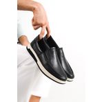 Deripabuc MRD7-2099 Hakiki Deri Siyah Erkek Casual Ayakkabı