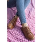 Deripabuc TRC-0503 Hakiki Deri Taba Kadın Deri Casual Ayakkabı