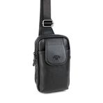Deri,Se Club 1993 Erkek Omuz Çantası Göğüs Çantası Body Bag Çanta Siyah