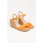 derithy Exclusive Hasır Jut Sargılı Dolgu Topuklu Yazlık Sandalet Ayakkabı -dsr0303-orange