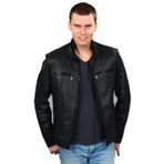 Deriza 2809 Erkek Tirex Siyah Deri Ceket