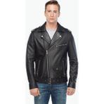 Deriza Erkek Hakiki Deri Motorcu Montu Siyah - 2XL
