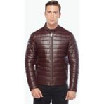 Deriza Hakiki Deri Şişme Erkek Deri Mont Bordo - 2XL