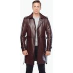 Deriza Matrix Hakiki Deri Erkek Pardösü Bordo - XL