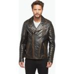 Deriza Taba Eskitme Erkek Motorcu Montu Slim Fit Hakiki Deri Su İtici Özellikli Günlük Kullanım