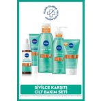Derma Skin Clear Karşıtı Set, Serum 30ml, Jel 150ml, Tonik 200ml, Peeling 150ml, Krem 40ml