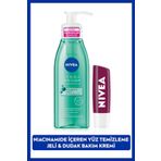 Derma Skin Sivilce Karşıtı Yüz Temizleme Jeli 150ml ve Nemlendirici Böğürtlen Dudak Bakım Kremi 4,8g