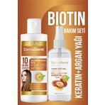 DermaDerm Argan Yağlı Biotin Keratin Bitkisel Saç Bakım Seti 250mlx2