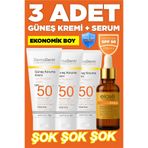 DermaDerm Leke Karşıtı Güneş Kremi SPF 50+ 100 ml (3 Adet) + Elose Güneş Serumu 50 ml Set