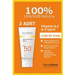 DermaDerm SPF 50+ Güneş Kremi 100 Ml 3 Adet ve Dermaderm Işıltılı Güneş Kremi 100 Ml 1 Adet