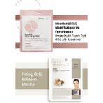 Dermal 3 Katmanlı Rose Gold Göz Maskesi ve Arındırıcı, Nemlendirici Ve Ton Eşitleyici Pirinç Özlü Kolajen Maske Seti