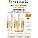 Dermalyn 5 Adet Kolajen Artırıcı C Vitamini Cilt Aydınlatıcı Leke Karşıtı Ampul Serum Dermaroller Dermapen