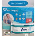 Dermaped Tanışma Paketi Belbantlı Hasta Bezi Large 30 Adet + Pine Perine Havlu 50 Yaprak