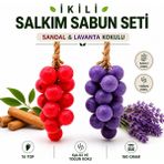 Dermaun Dekoratif Üzüm Salkımı Sabun 2'li Avantaj Set ( Sandal -Lavanta)