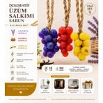 DERMAUN DEKORATİF ÜZÜM SALKIMI SABUN- 3'LÜ AVANTAJ SET (Vanilya-Sandal-Lavanta)