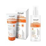 Dermokil E Vitaminli Yüksek Koruyucu SPF50 75 ml Güneş Kremi+Aloe Vera 200 ml Güneş Spreyi