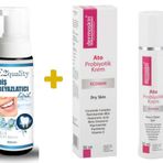 Dermoskin 50 ml Kuru Ciltler İçin Ato Probiyotik Krem+E2quality Diş Beyazlatıcı Köpük