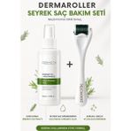 Dermotik 540 Iğneli Titanyum Uçlu Dermaroller 1mm Saç Oluşumuna Yardımcı Biberiye Suyu Seti Besleyici ve Dökülme Karşıtı - Beyaz